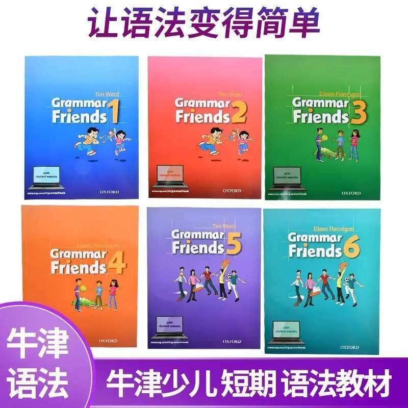 

6pcs/ Full Set Oxford Grammar Friends English Original Level 1-6 Free Shipping Kids Grammar Practice