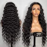 34 pouces cheveux humains 13X4 lâche vague profonde frontale perruque 13X6 bouclés dentelle avant perruques brésilien vague lâche 5x5 dentelle fermeture perruque 3