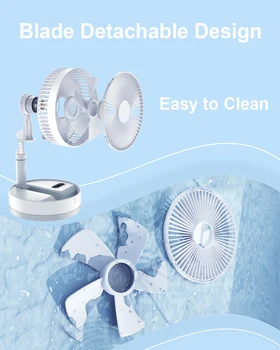 Foldable Fan Foldaway Oscillating with Remote Control, 10800mAh Rechargeable Battery Operated Portable for Camping, 4 Speed, 6