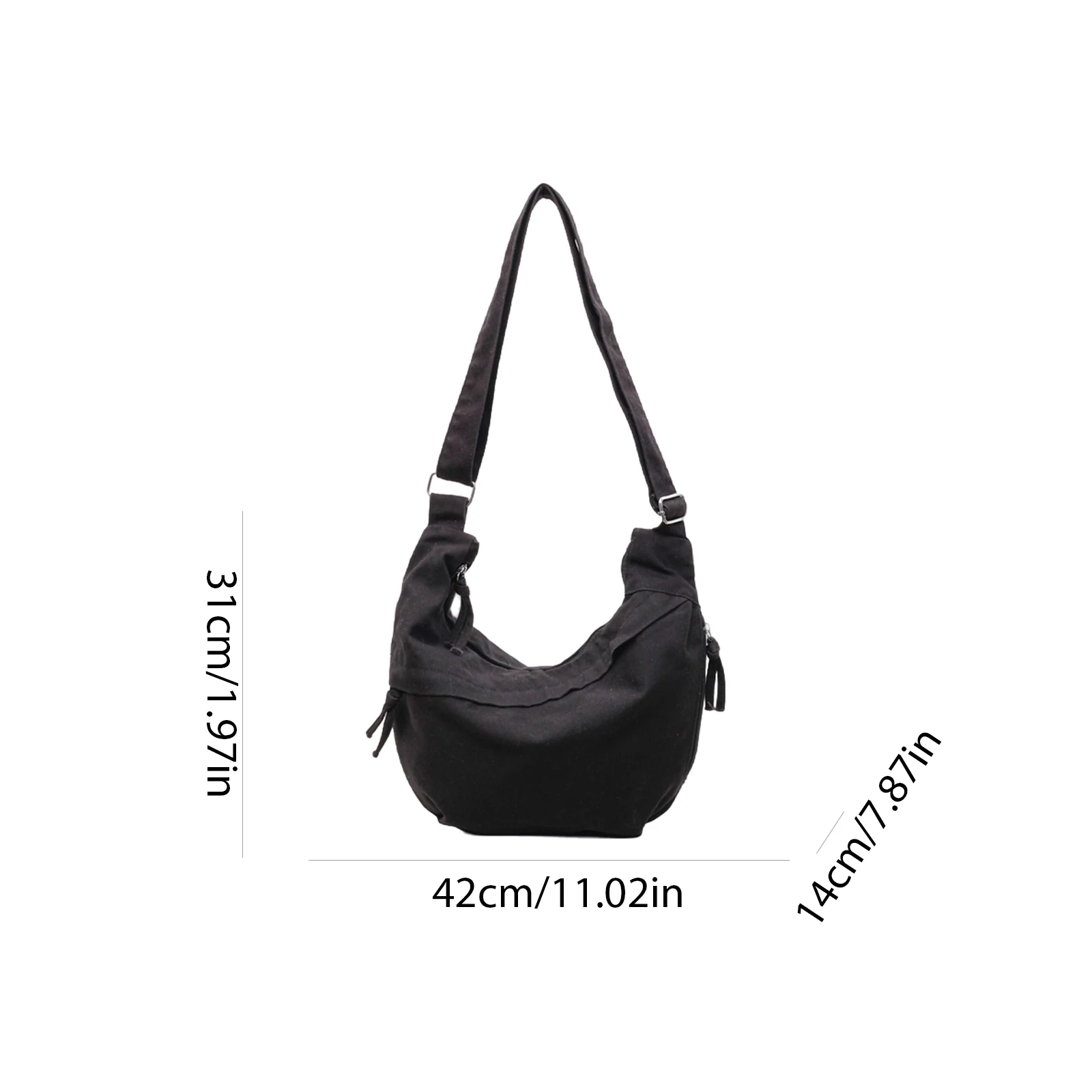 Canvas Underarm Bag with Adjustable Strap Crossbody Bags Dumpling Bags for Women Work Shopping Travel Daily