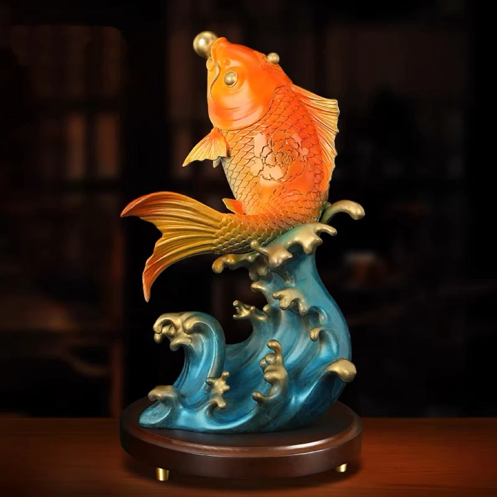 

Good Omens Home Shop Company FU GUI YOU YU бронзовая Золотая Рыба удачи процветающие деловые деньги успех фэн-шуй искусство скидка 50%