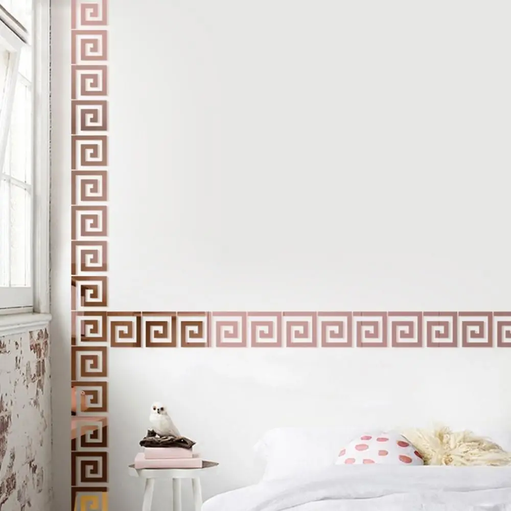 Acrylic 3D Mirror Self Adhesive Wall Sticker Decorative Strip