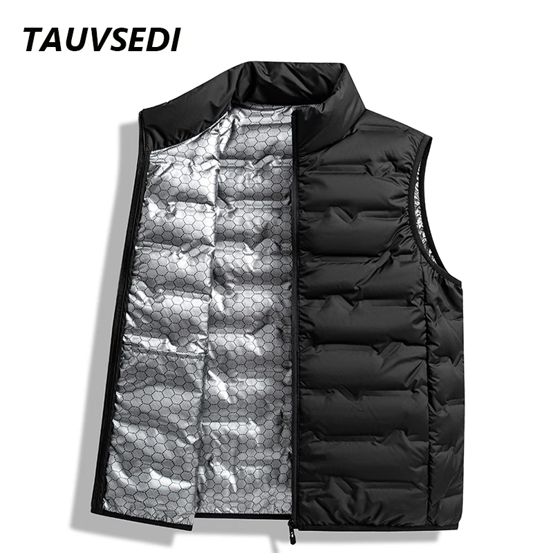 Winter Men Sleeveless Vest Jackets Warm Waterproof Ultralight Puffer Vest Casual Windproof Thicken Waistcoat Brand Male