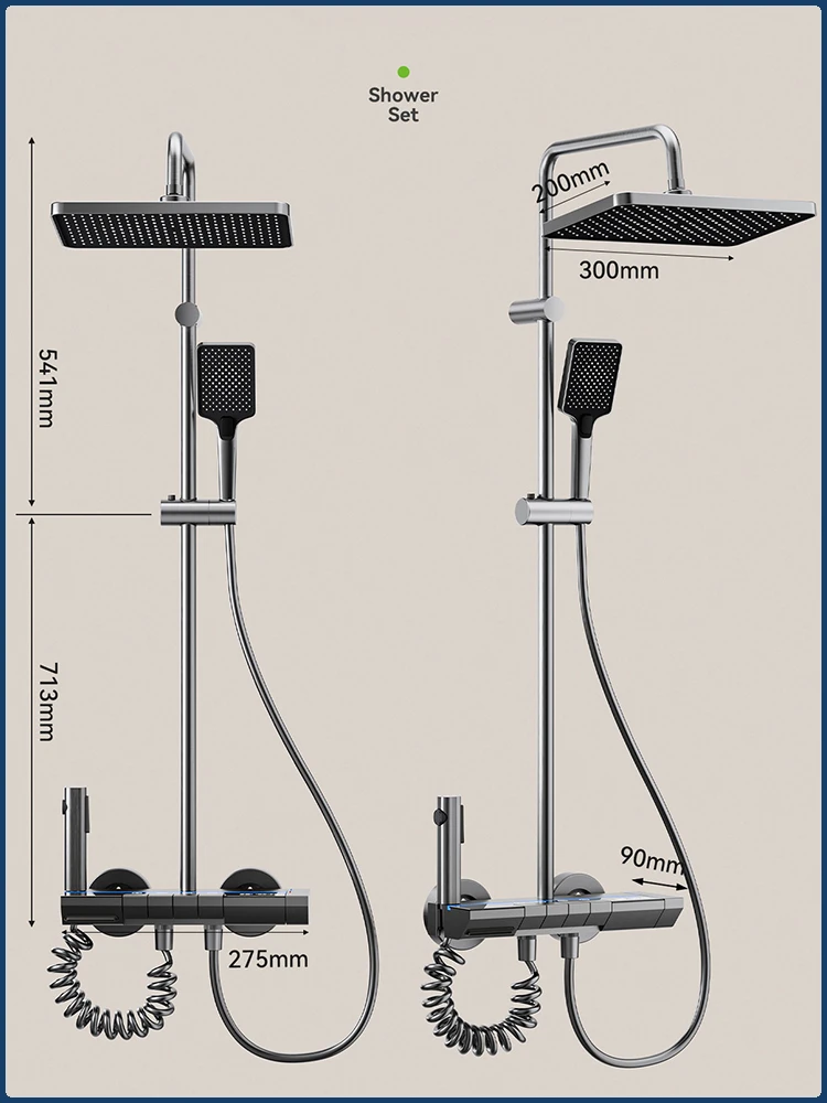 こページ shower faucet digital display rain waterfall shower hot cold