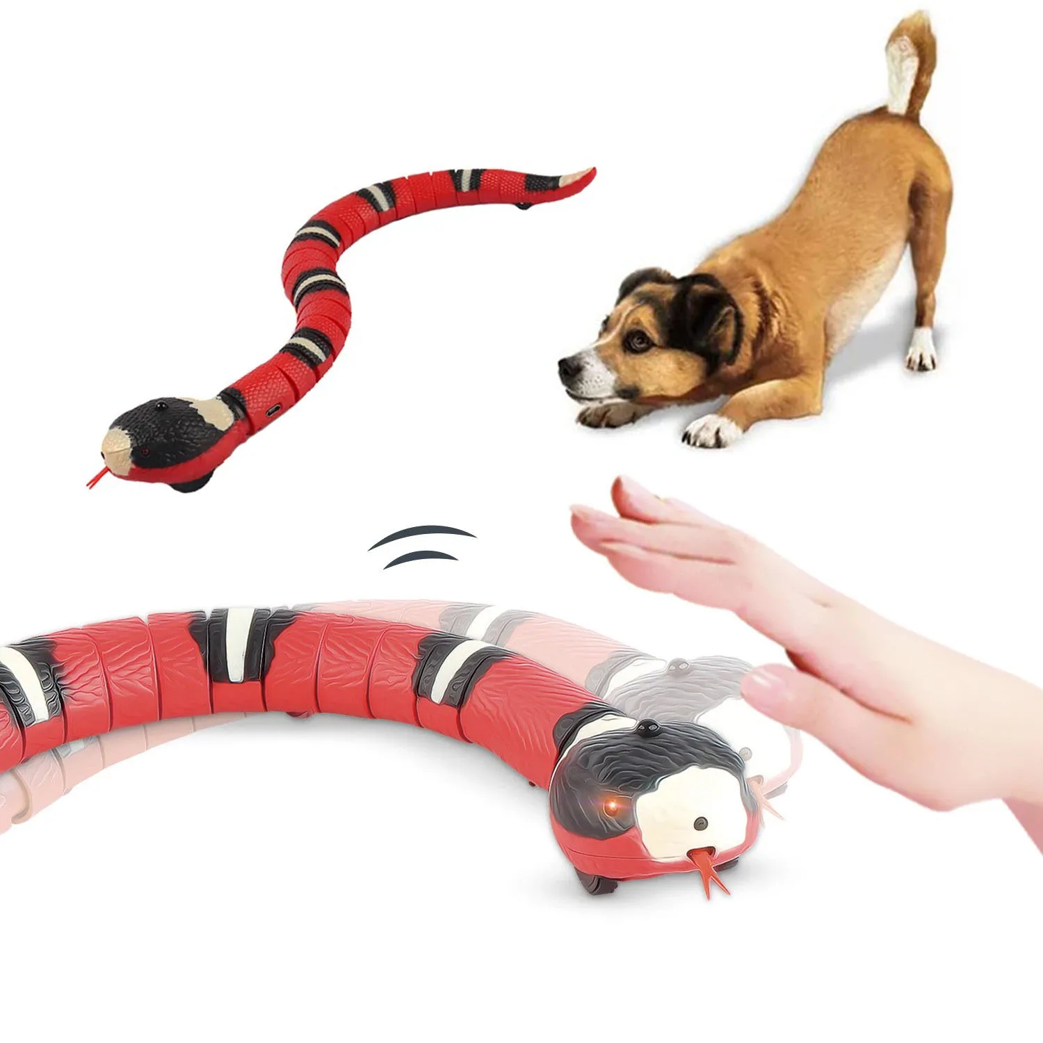 

Electric Interactive Dog Toys Smart Sensing Snake Automatic Toys For Dogs USB Charging Puppy Toys for Indoor Game Playing