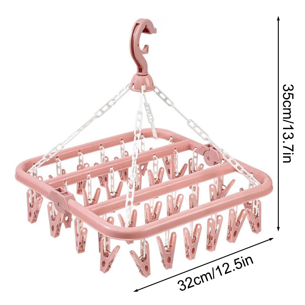 Clothes Hanger Folding Multi-Functional Windproof Socks Clip Drying Plastic