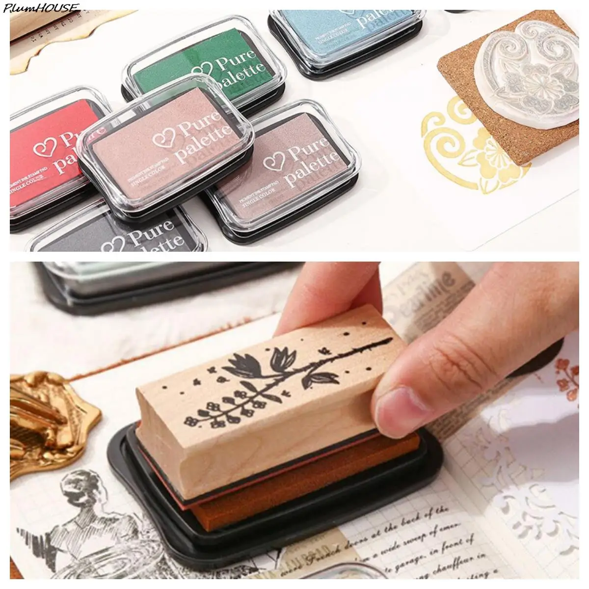 Rubber Wooden Stamps Inkpads Paper Decor 20 Colors Vintage Inkpad For Stamp  DIY Crafts Scrapbooking Large Size Ink Pads - AliExpress