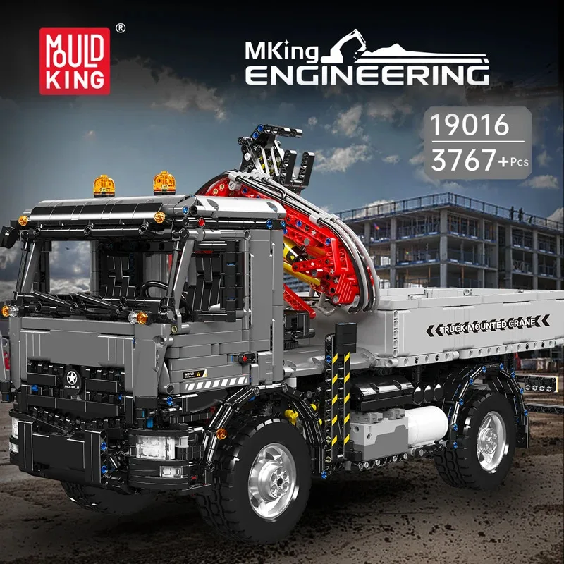 MOULD KING 17008 gru mobile rossa gru per carichi pesanti tecnologia RC