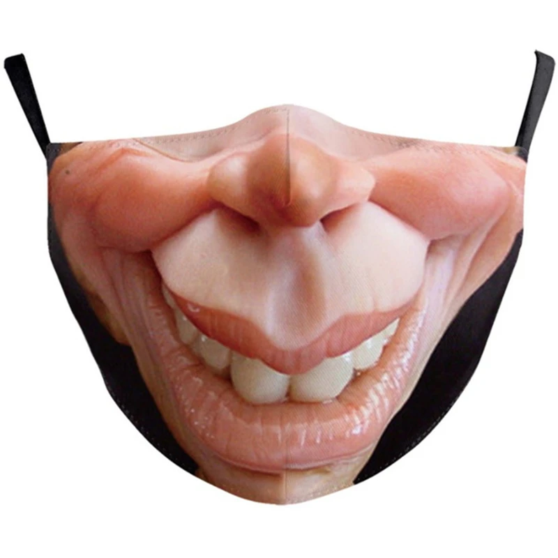 Mask Quirky Humorous Personality Imitating Facial Expressions 3D Three-dimensional Cotton Cloth Non Disposable Halloween Party