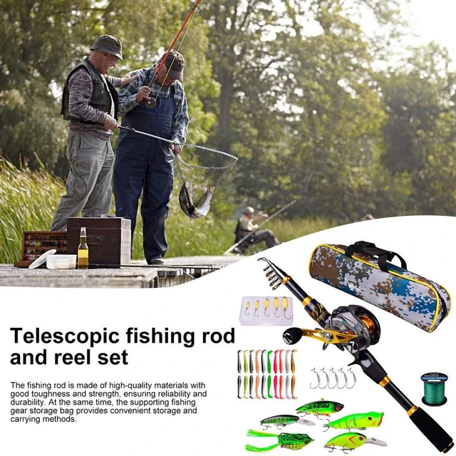 Telescopic carbon fishing rod outdoor fishing gear sea fishing kit supports  Combination packages