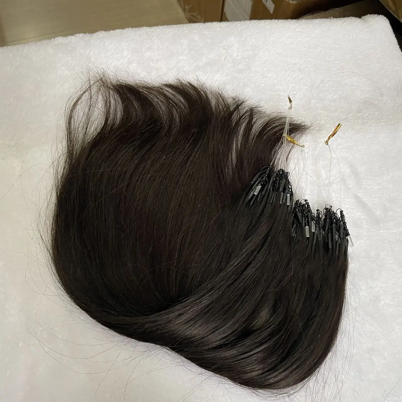 1B# 8D Human Hair Extensions 12" 16" 20" Nano Ring Link Extensions 0.6g/s Machine Remy Human Microlink Beads Hair Natural Black