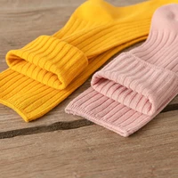 10 paires rétro femmes coton chaussettes amples automne hiver tricot couleur unie longue noir coréen japonais étudiant filles 6