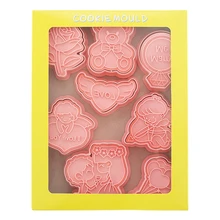 

8 PCS Cookie Stamp Cookie Cutter Molds Set Plastic Material Cute DIY Cookie Cutting Moulds Valentine's Day Series dropshipping