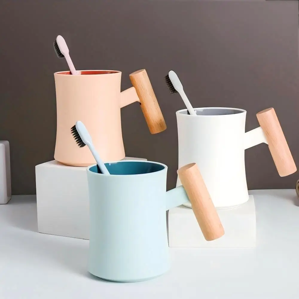 Mouthwash Advanced Sense Wood Handle Brushing And Washing Dormitory Creative Simple Household Couple Toothbrush Cup_voghion.com