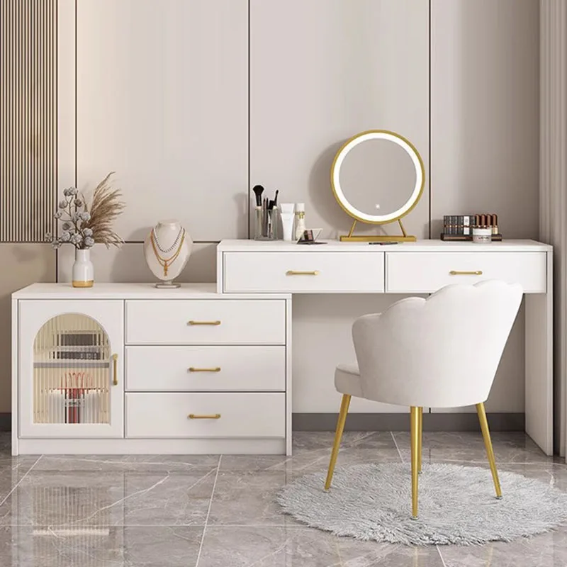 

Wood Drawers Dressing Table Handles Design White Women Mirror Hotel Makeup Table Modern White Schminktisch Home Furniture