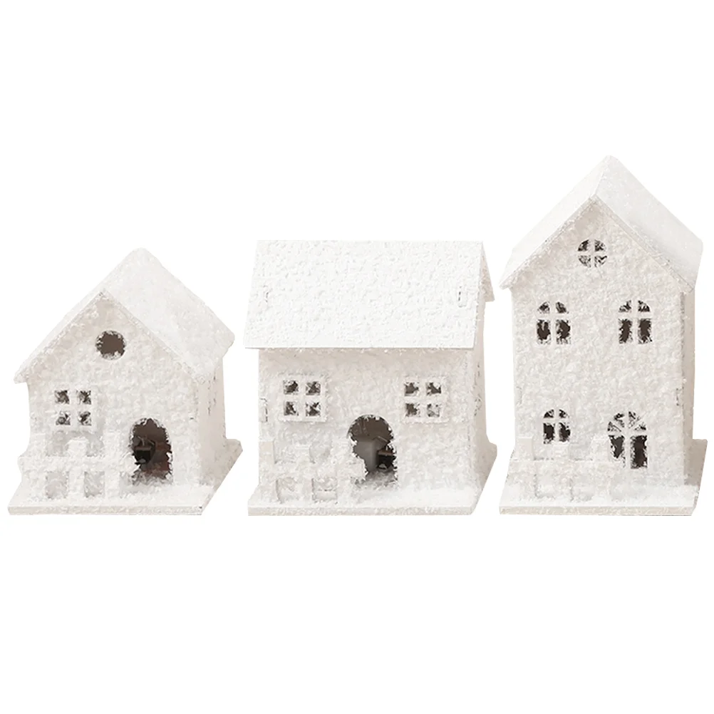 

Christmas Glowing Houses Wooden Cabins Lovely Xmas House Christmas Decorations Home Fairy Night Lamp Pendant Kids Gift
