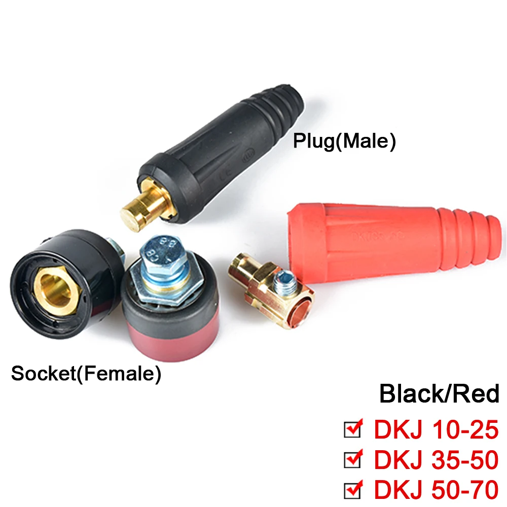 Welding Cable Connector 2PCS DKJ 10-25/35-50/50-70 TIG Welding Cable Panel Connector Accessory Plug Socket Welding Machine Quick Fitting Connector welding cable connector