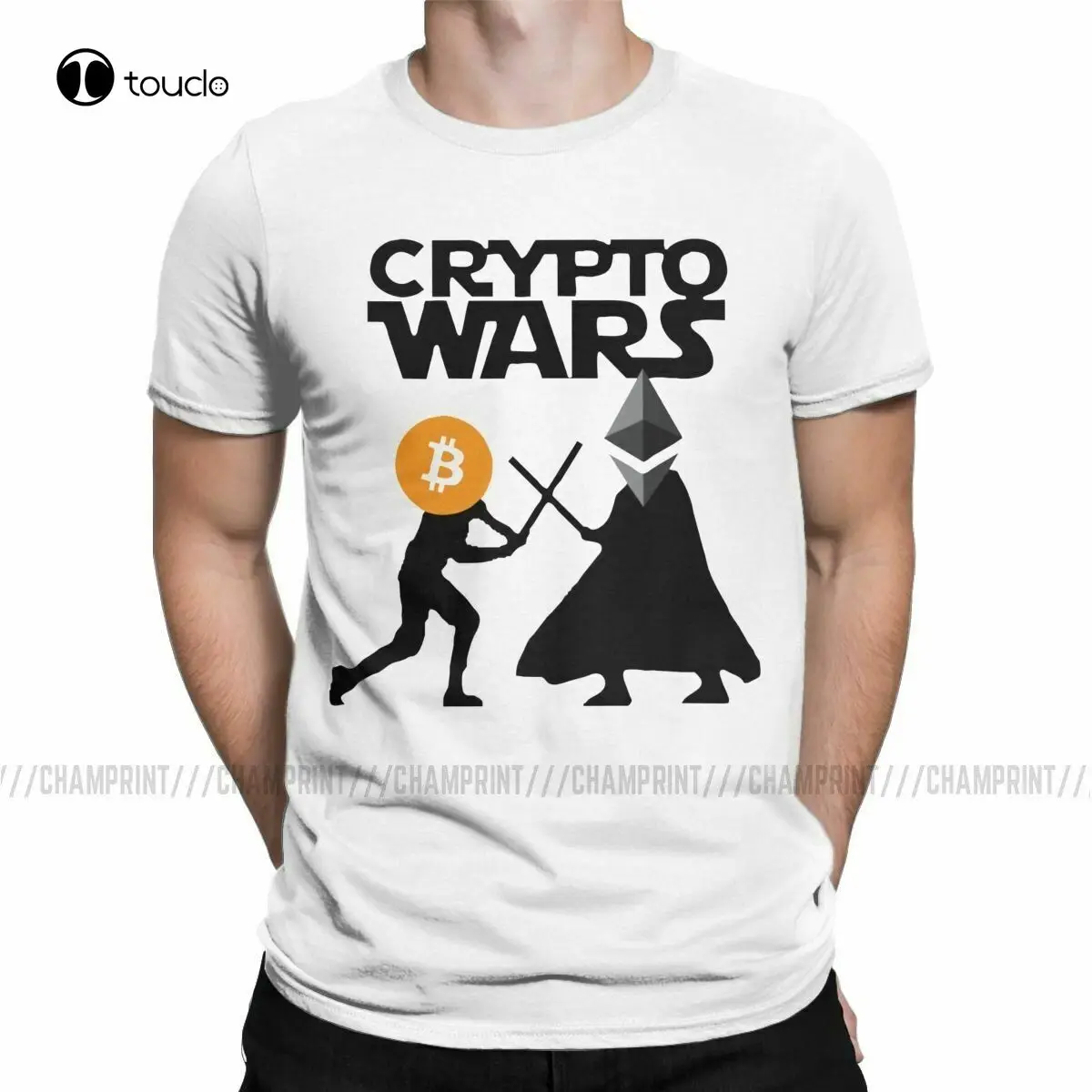 

Crypto Battle T-Shirt Crypto Wars Fun Bitcoin Ethereum Blockchain Hodl Cool Tee Shirt Custom aldult Teen unisex unisex