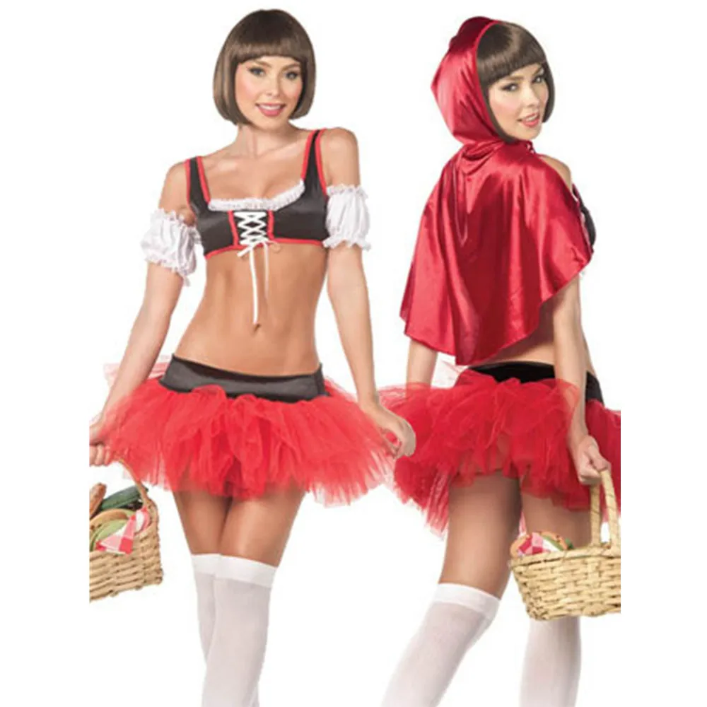 

Sexy Lingerie Woman Porno Underwear Sexy Dress Little Red Riding Hood Cosplay Uniform Erotic Sleepwear Babydoll Role Costume