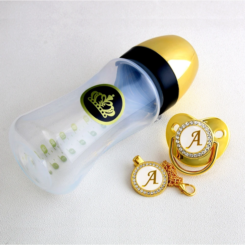 Sets Pacifier Clips Baby Bottles Set Baby Bottles Gold Pacifiers 240ml Baby Aliexpress