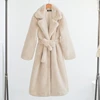 Winter Women High Quality Faux Rabbit Fur Coat Luxury Long Fur Coat Loose Lapel OverCoat Thick Warm Plus Size Female Plush Coats 2