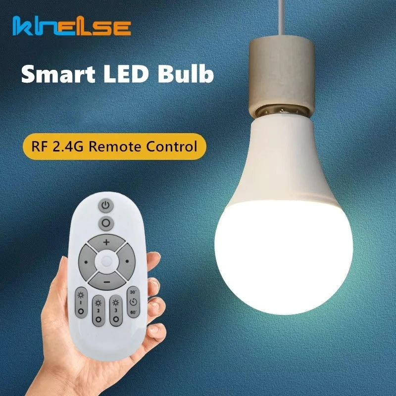 Smart LED Bulb with Wireless Remote Control and Adjustable Lighting