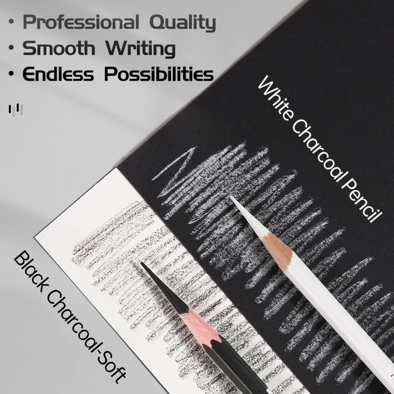 12pcs Marie's White Charcoal Pencils Set,Sketch Highlight Pencils,for Sketching,Shading,Blending,Supplies for Beginners,Artists 5