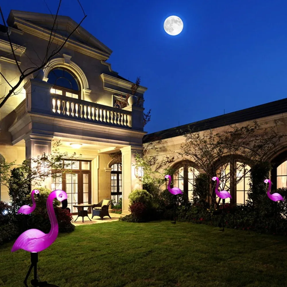 Description Picture 3 of itemPink Flamingo Solar Light Outdoor Courtyard Decoration Light Waterproof Garden LED Patio Walkway Light with Lights Ground Lamp