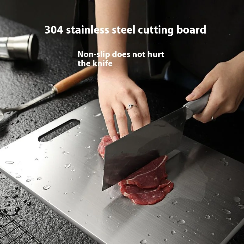 23X34cm Thickening Anti-mold Cutting Board Non Slip Double-Sided Easy To Clear Stainless Steel Metal Cutting Board for Kitchen