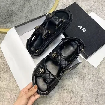 Summer Fashion Leather Women's Sandals Female Flats for Women's Rome Platform Sandals