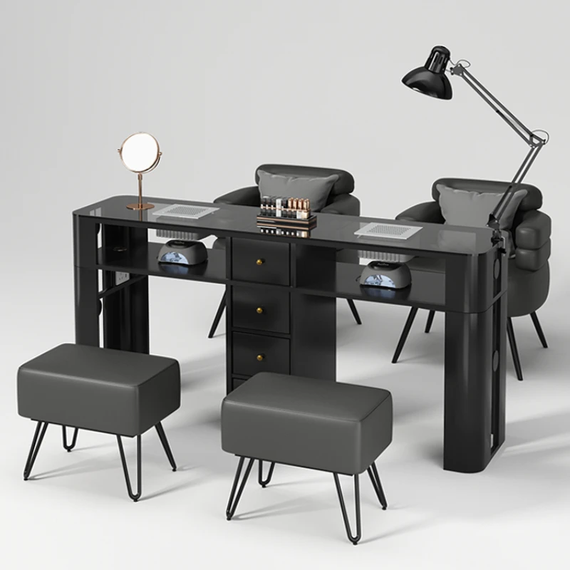 Commercial Nailtech Desk Modern Exquisite Receptionist Nail Station Table Beauty Supplies Tavolo Unghie Salon Furniture CY50NT modern wooden manicure table exquisite salon commercial manicurist table makeup station tavolo unghie nail room furniture cy50nt