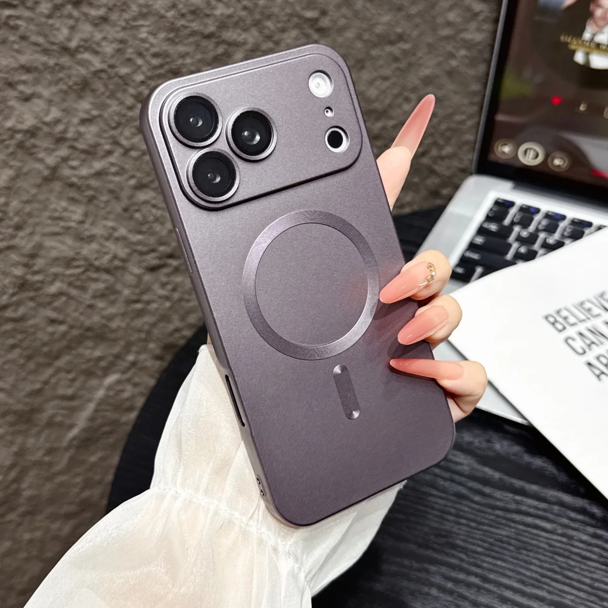 Metallic Magnetic Soft Case with Lens Protection and Wireless Charging Compatibility