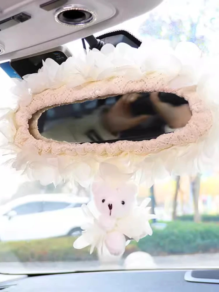 [Rearview mirror cover] Cute car interior products, rearview mirror cover, rearview mirror, car protective cover