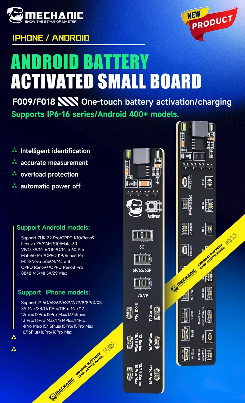 MECHANIC F009/F018 Battery Activator Board 1-Touch for iPhone6-16 & 400+ Models