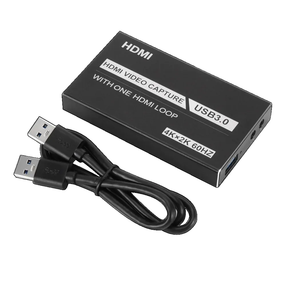 LccKaa USB 3.0 비디오 캡처 카드, HDMI 호환 1080P 60fps HD 비디오 녹음기 그래버, OBS 캡처 게임 카드 라이브용, 4K 60hz