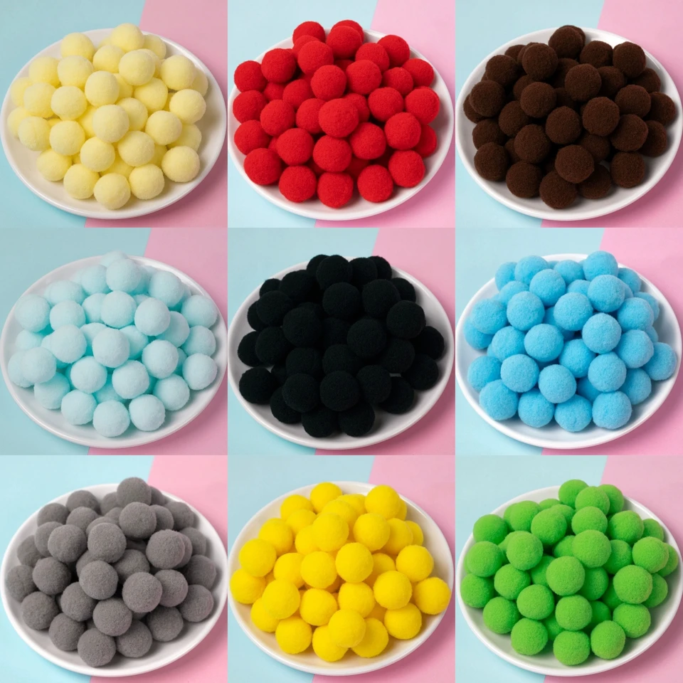 Pompon Per Artigianato | 2000 Pezzi | Diametro 1 Cm | Multicolore | Per Decorazioni Fai Da Te