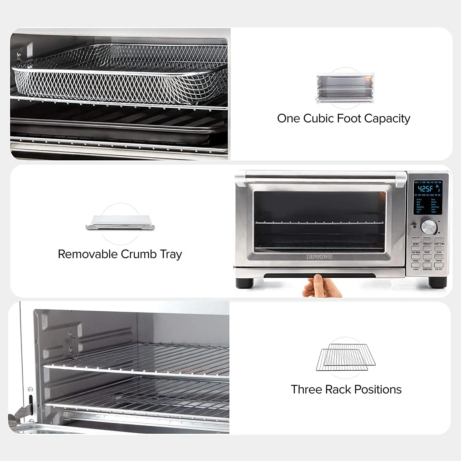 Bravo Convection Toaster Ovens Air Fryer Combo with 30QT Large Capacity For A Whole Chicken and 13" Pizza.1 6