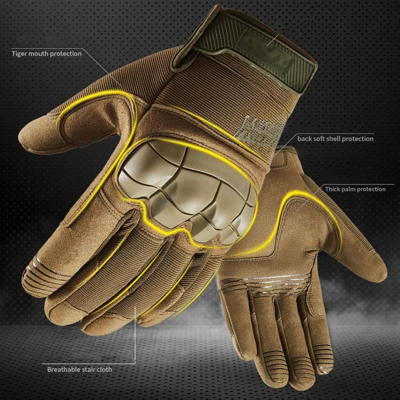 Men Riding Gloves Cycling Bike Full Finger Motos Racing Gloves Antiskid Screen Touch Outdoor Sports Tactical Protect Gear