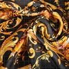 [BYSIFA] Black Gold Small Square Scarves Printed Women Fashion Luxury 100% Natural Silk Scarf Elegant Ladies Neck Scarf 53*53 3