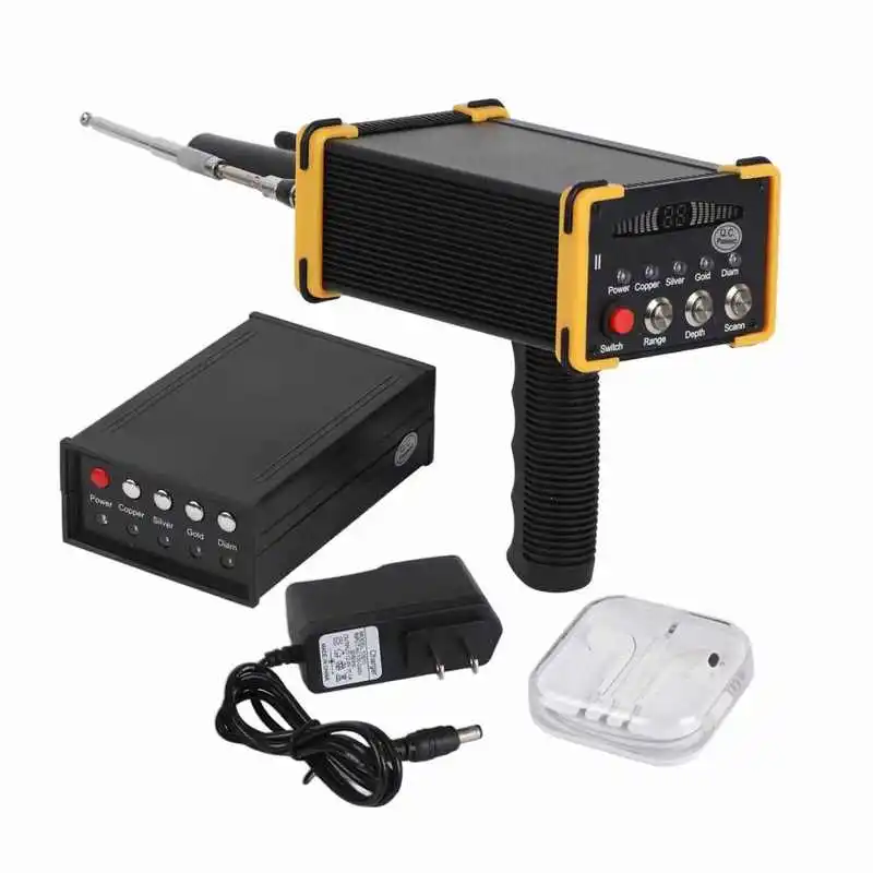 Handheld Metal Locator High Accuracy Metal Search System 3280ft Range Metal Finder Scanner Device Yellow