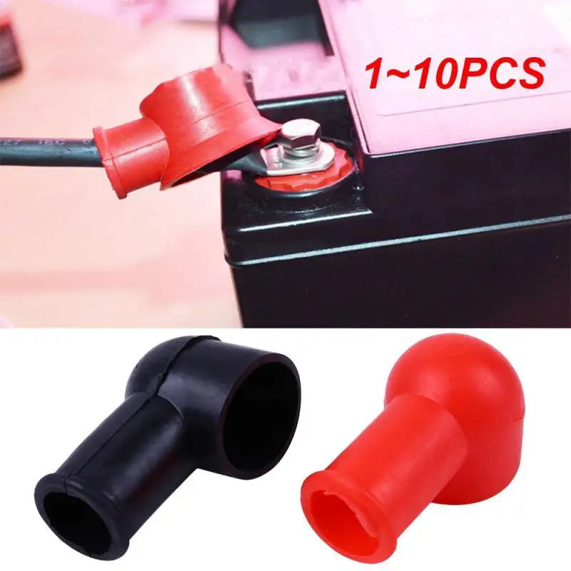 1 ~ 10Pcs Terminale Della Batteria Coperture Protettive In Gomma Isolante Cappe Per Cavi Coperture Isolanti Strumenti Di Ricambio Rosso/Nero Auto
