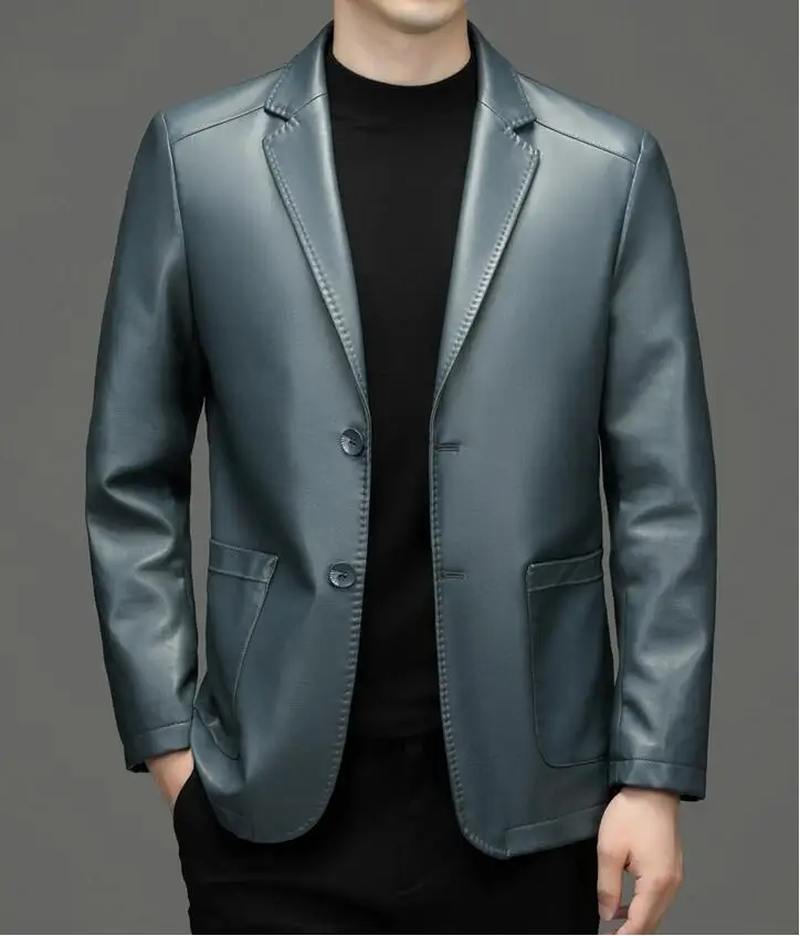 Men's Leather Jacket on Model
