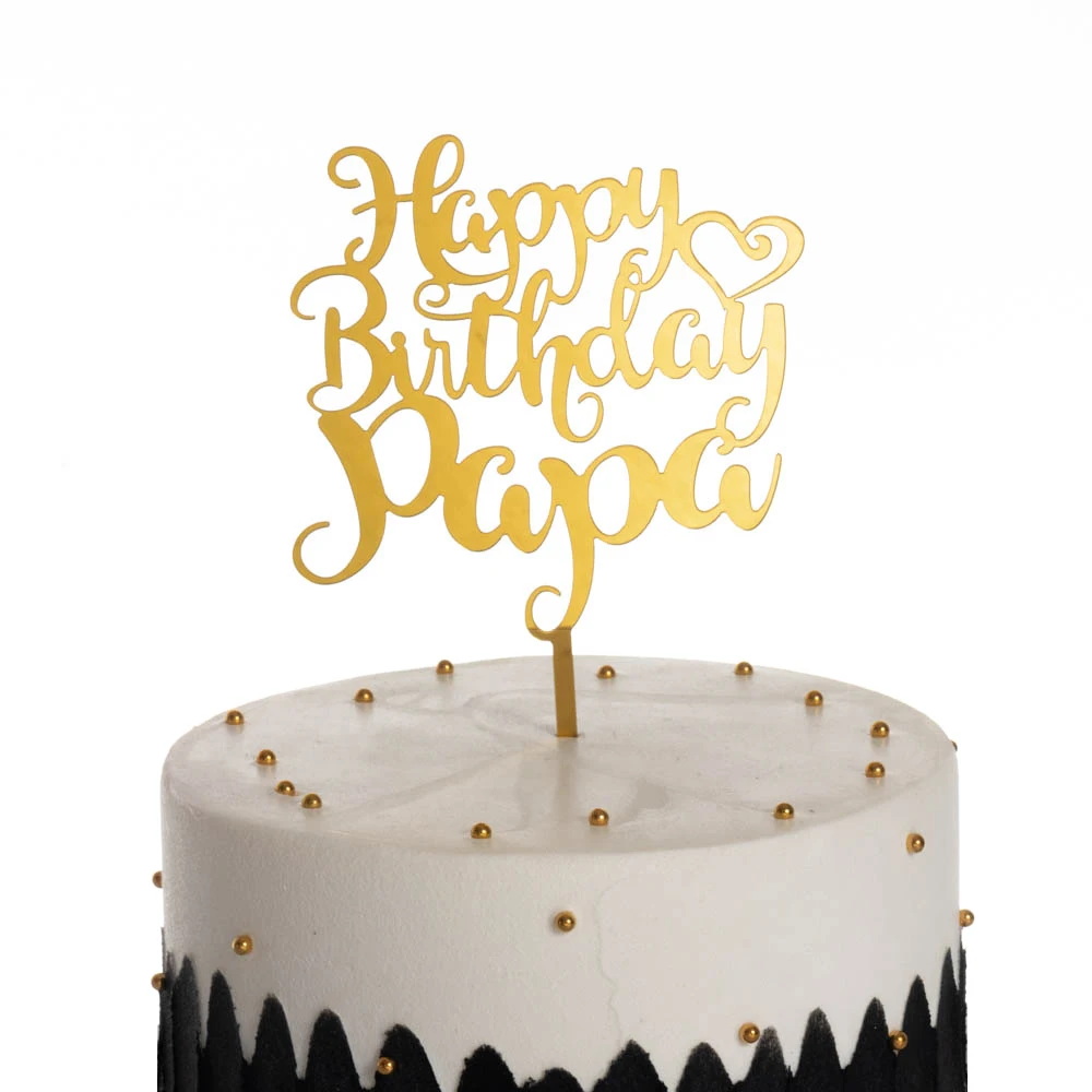 Acrilico buon compleanno PaPa buon compleanno mamma Cake Topper decorazione  torta per mamma e papà - AliExpress