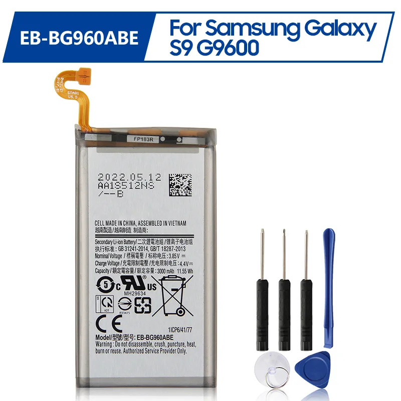 

Replacement Battery EB-BG960ABE For Samsung Galaxy S9 G9600 SM-G960F SM-G960 G960U G960W Replace Phone Battery 3000mAh