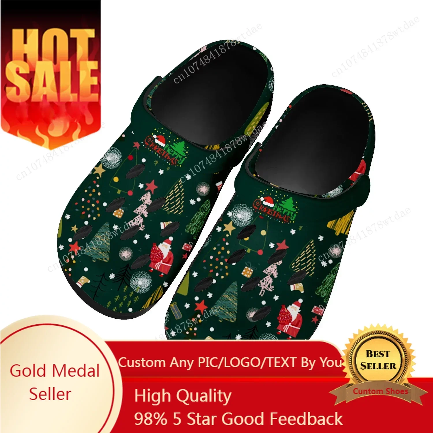 

Merry Christmas Gift Home Clogs Men Women Youth Boy Girl Custom Made Water Shoe Anime Cartoon Garden Beach Hole Slippers Sandals