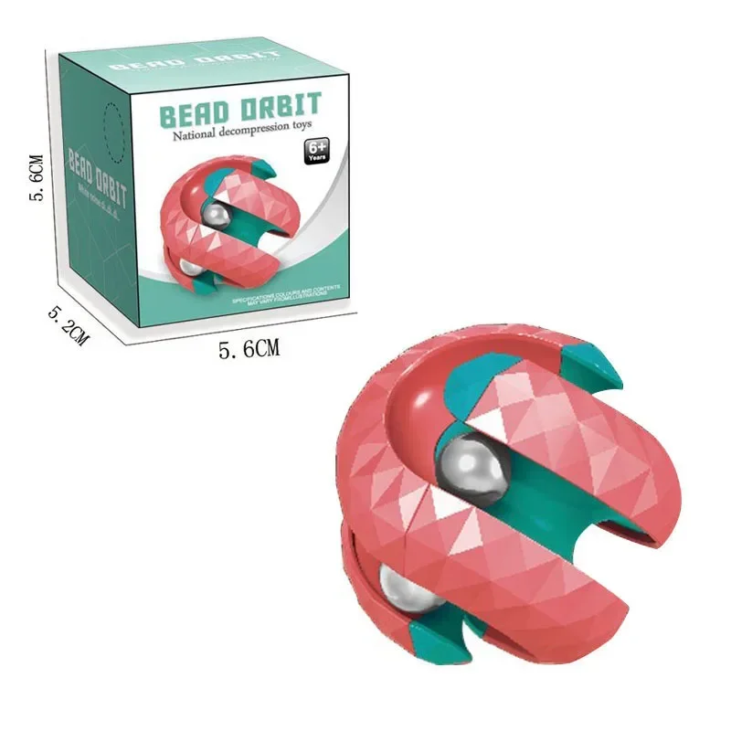 Stress Relief Cube Rotating Marble Track Metal Bead Orbit Fingertip Infinity Spinner Relieve Fidget Pinball Puzzle Toys for Kids