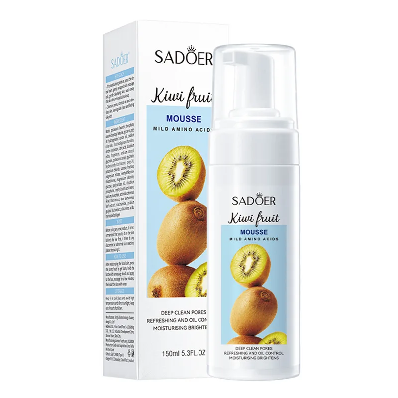 SADOER Fruits Facial Cleanser Face Wash Foam Cleansing Mossee Coconut Vitamin C Moisturizing Hydrating Facial Skin Care Products