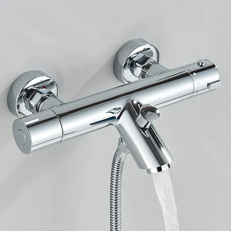 Chrome Thermostatic Shower Faucets Valve Bathroom Thermostat Mixer Tap Spool Hot And Cold Mixer Core Bathtub Shower Accessories