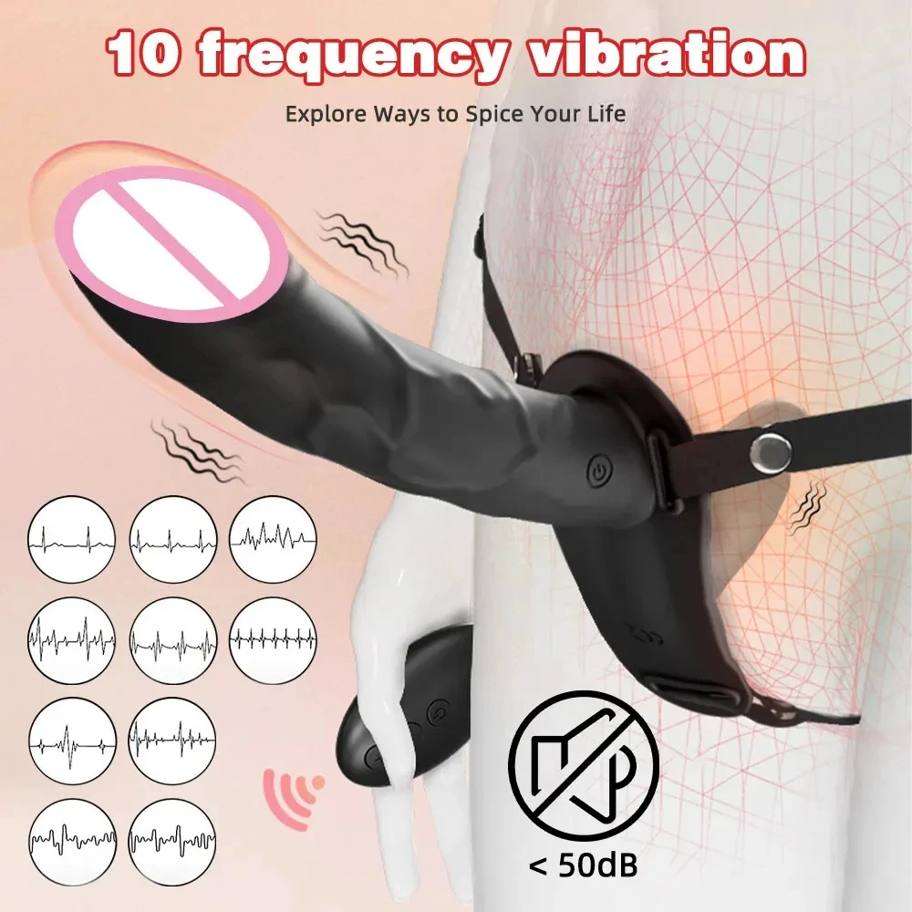 

Wearable Electric Strapon Vibrator Double Head Artificial Penis For Lesbian Vibrating Sex Toys Strap On Belt Dildos For Girl