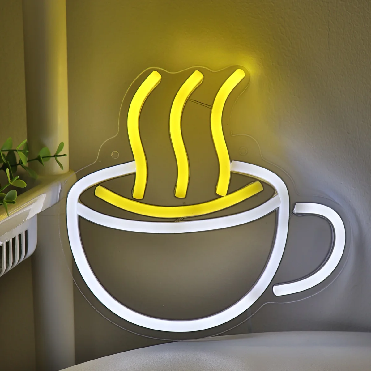 1PC USB Power Super Bright Coffee Cup Wall LED Neon Sign For Cafe Shop Room Kitchen Party Event Club Decoration 8.07''*7.6''' new colorful bright silk wool ball headband creative children s personality hair accessories holiday party gift headwear